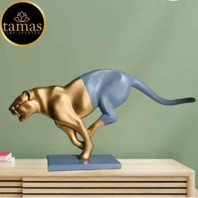 Tamas Poly Resin Chivalrous Cougar Sculpture (L: 25 inches, W: 3 inches, H: 12 inches)