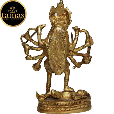Tamas Brass Maa Kali Hindu Goddess Statue(Golden) Height: 7 inches