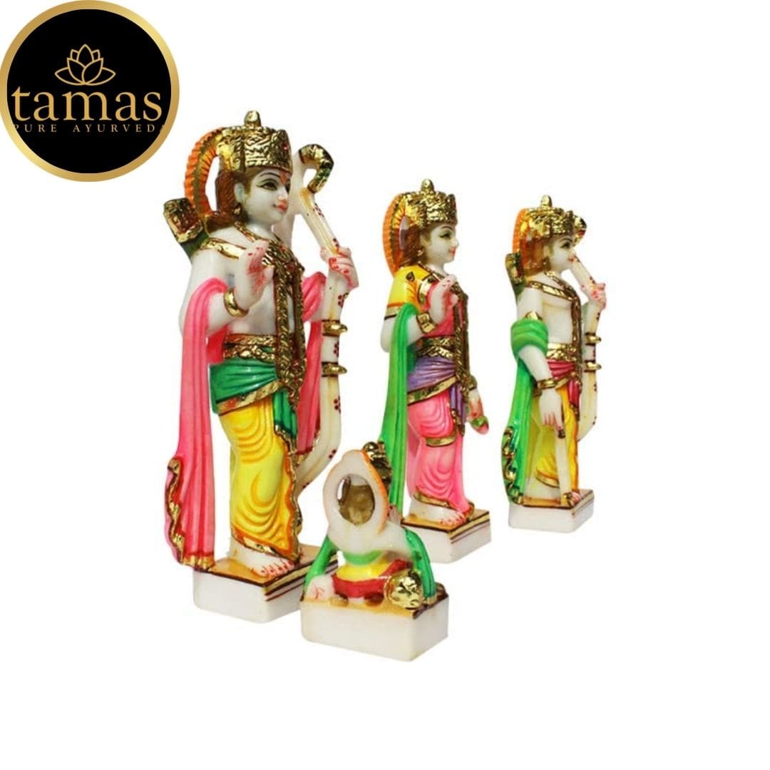 Tamas Marble Dust Gold Plated Ram Darbar Statue (9 Inches, Multicolor) - Tamas: Luxury Indian Gifts