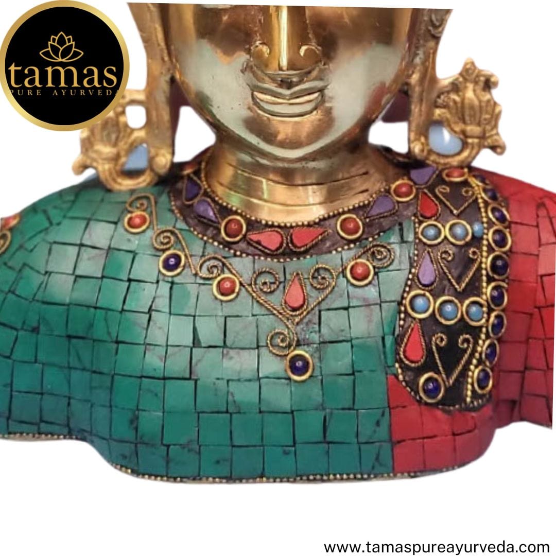 Brass Buddha Head Statue  Idol