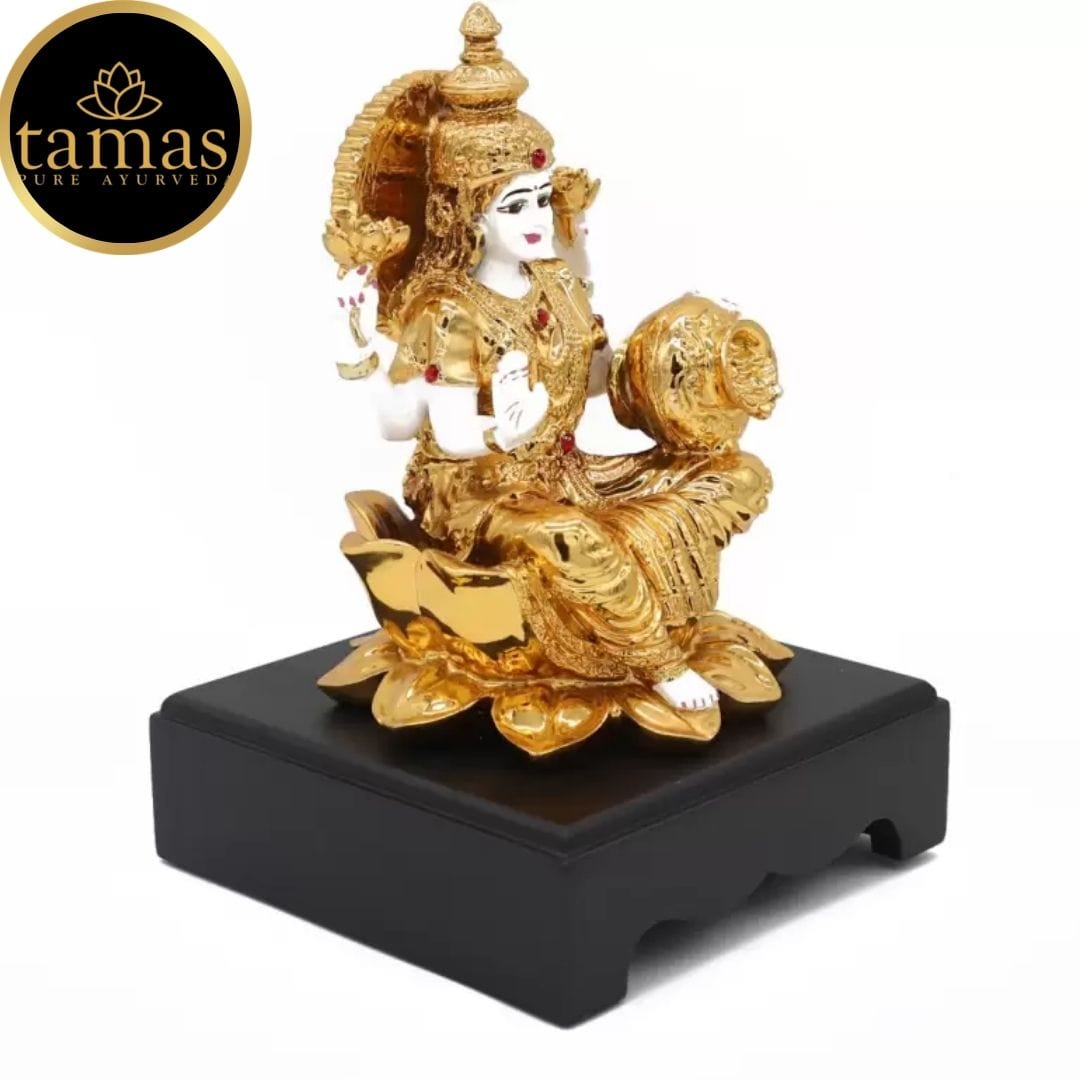 Gold Plated Goddess Laxmi Statue