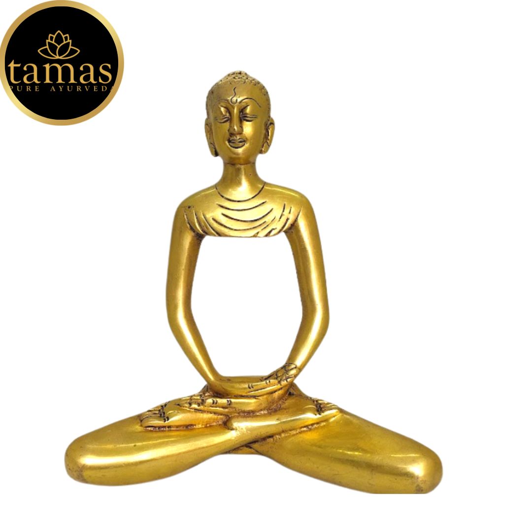 Tamas Brass India Stylized Buddha - Tibetan Buddhist (Golden) Height: 9.5 inches