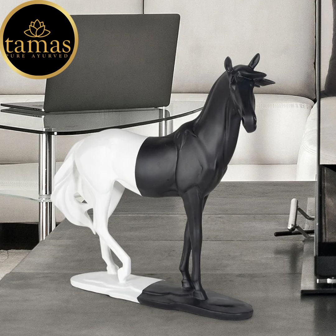 Tamas Poly Resin Chivalrous Cavallo Horse Sculpture (L: 18 inches, W: 5.5 inches, H: 16 inches)