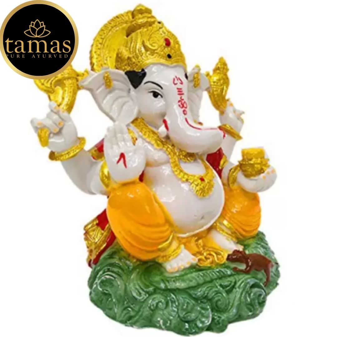 Tamas Poly Resin God Ganesh Statue (6 Inches, Multicolor)