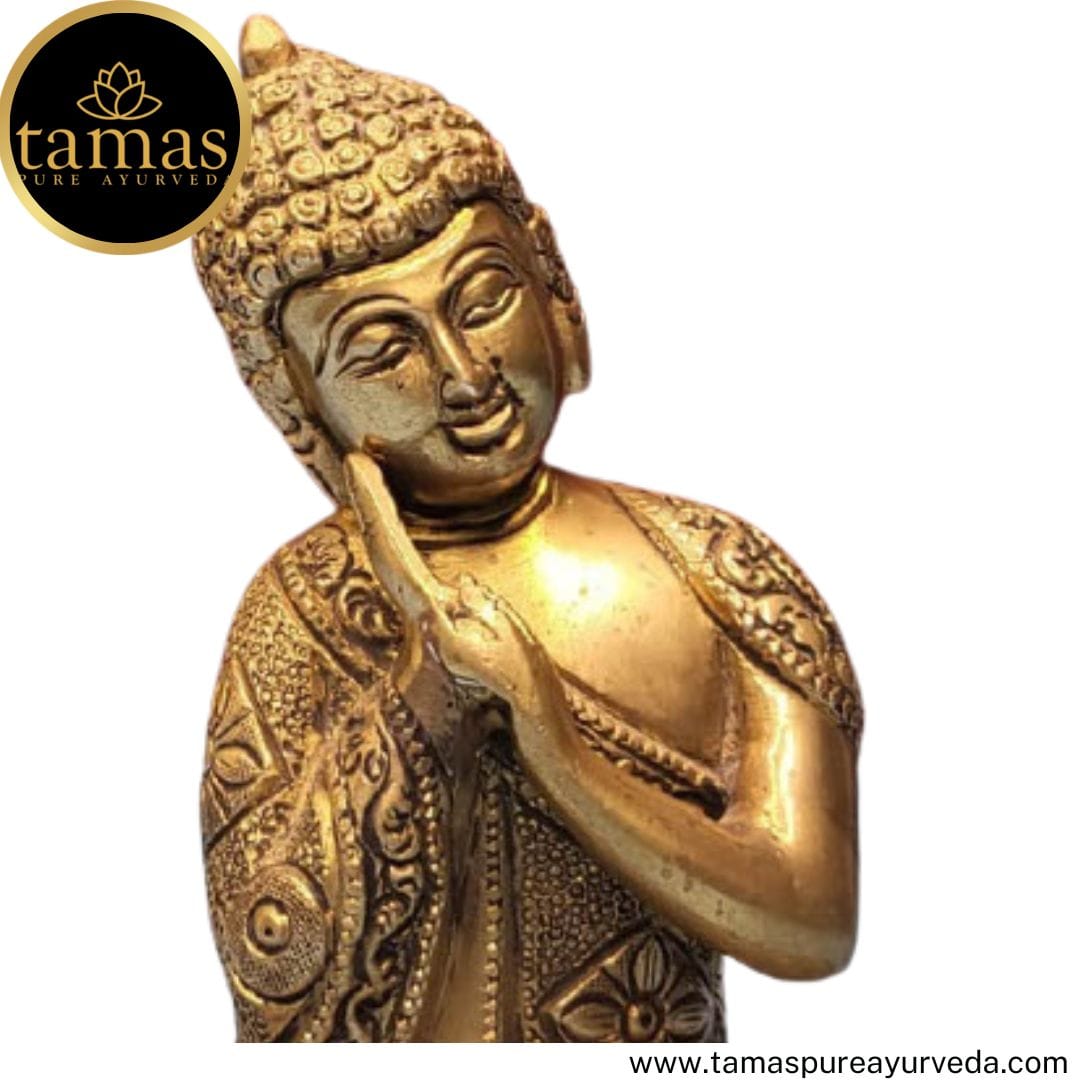 Brass Handcrafted Lord Buddha Resting in Sitting Posture Statue