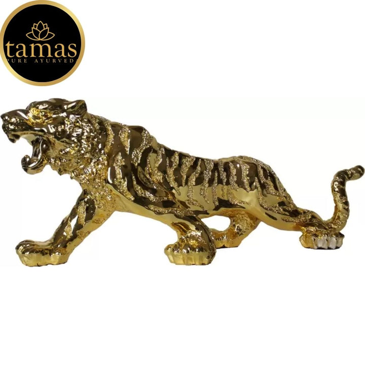 Tamas Poly Resin Gold Plated Jaguar Statue (13 Inches, Golden)