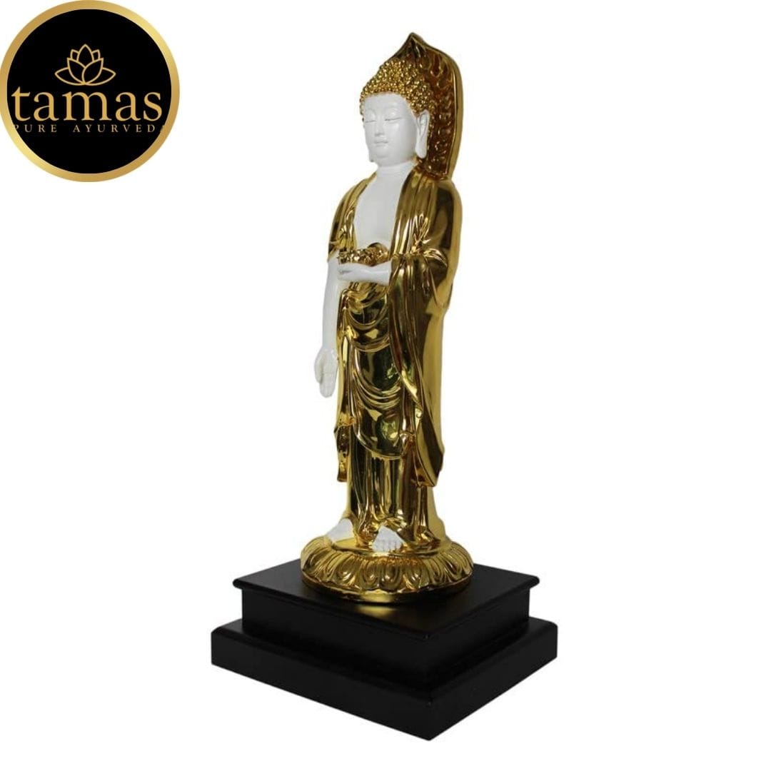 Gold Plated Standing Buddha Statue