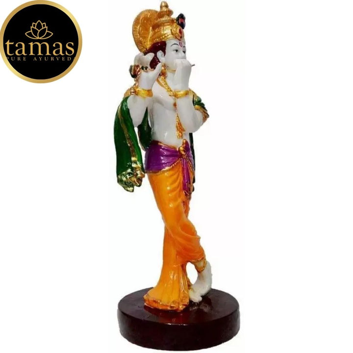 Tamas Poly Resin Lord Krishna Statue (11.5 Inches, Multicolor)