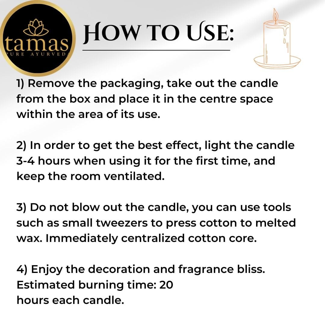 Tamas Ayurveda Red Rose Scented Marble Pillar Candle ( 2.5" x 2.5") Pack of 1 - Tamas: Luxury Indian Gifts