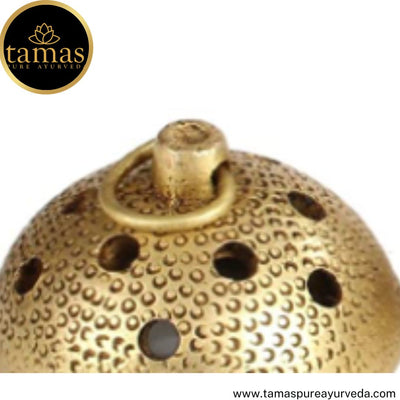 Tamas Brass Handcrafted Lotus Dhoop Stand with Antique Finish (4 x 4 x 2.5 Inches, Golden) (Pack of 1)