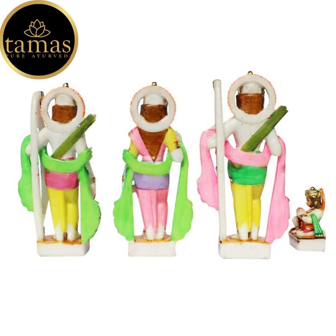 Tamas Marble Dust Gold Plated Ram Darbar Statue (9 Inches, Multicolor) - Tamas: Luxury Indian Gifts