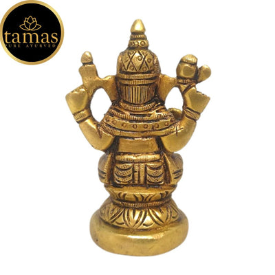 Tamas Brass Handmade Vinayakmoorti Ganesha Statue  (Golden) Height 3 inches