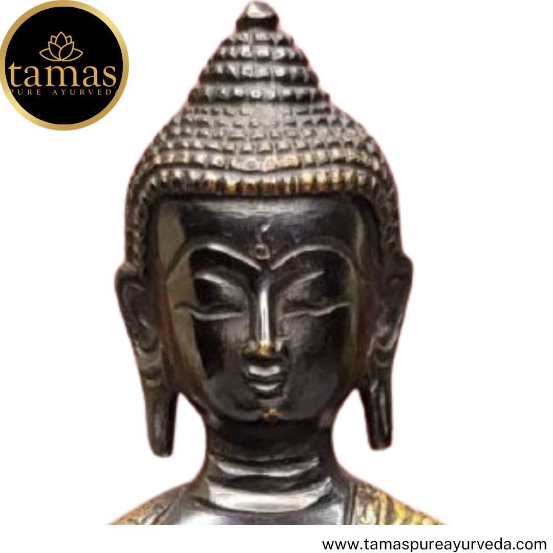 Brass Ashtamangala Tibetan Buddha Statue / Idol