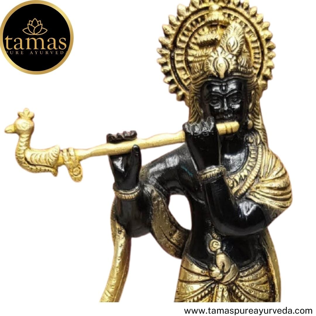Brass  Lord Krishna Murti Statue Idol