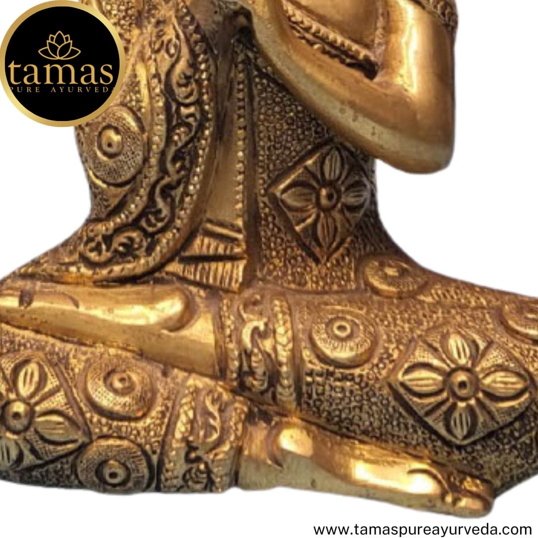 Brass Handcrafted Lord Buddha Resting in Sitting Posture Statue