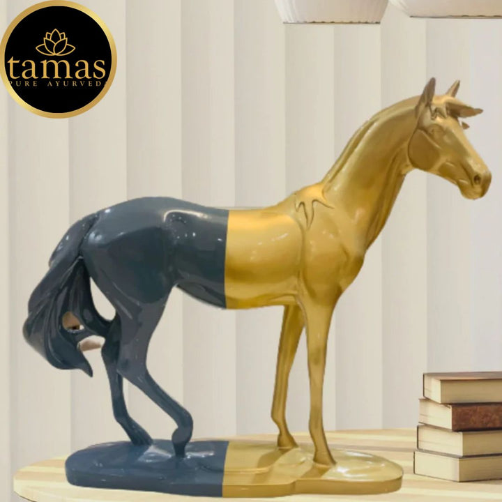 Tamas Poly Resin Chivalrous Cavallo Horse Sculpture (L: 18 inches, W: 5.5 inches, H: 16 inches)
