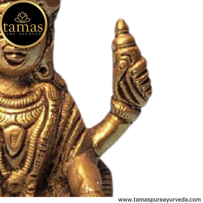 Tamas Brass Handcrafted Lord Vishnu Statue / Idol with Antique Finish (3 x 2 x 5 Inches, Golden) (Pack of 1)