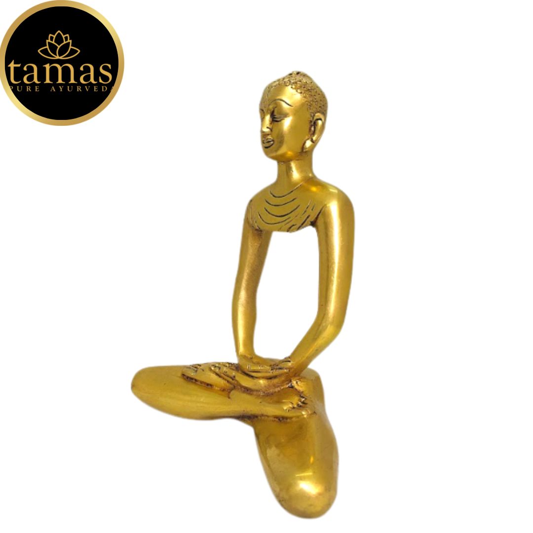 Tamas Brass India Stylized Buddha - Tibetan Buddhist (Golden) Height: 9.5 inches