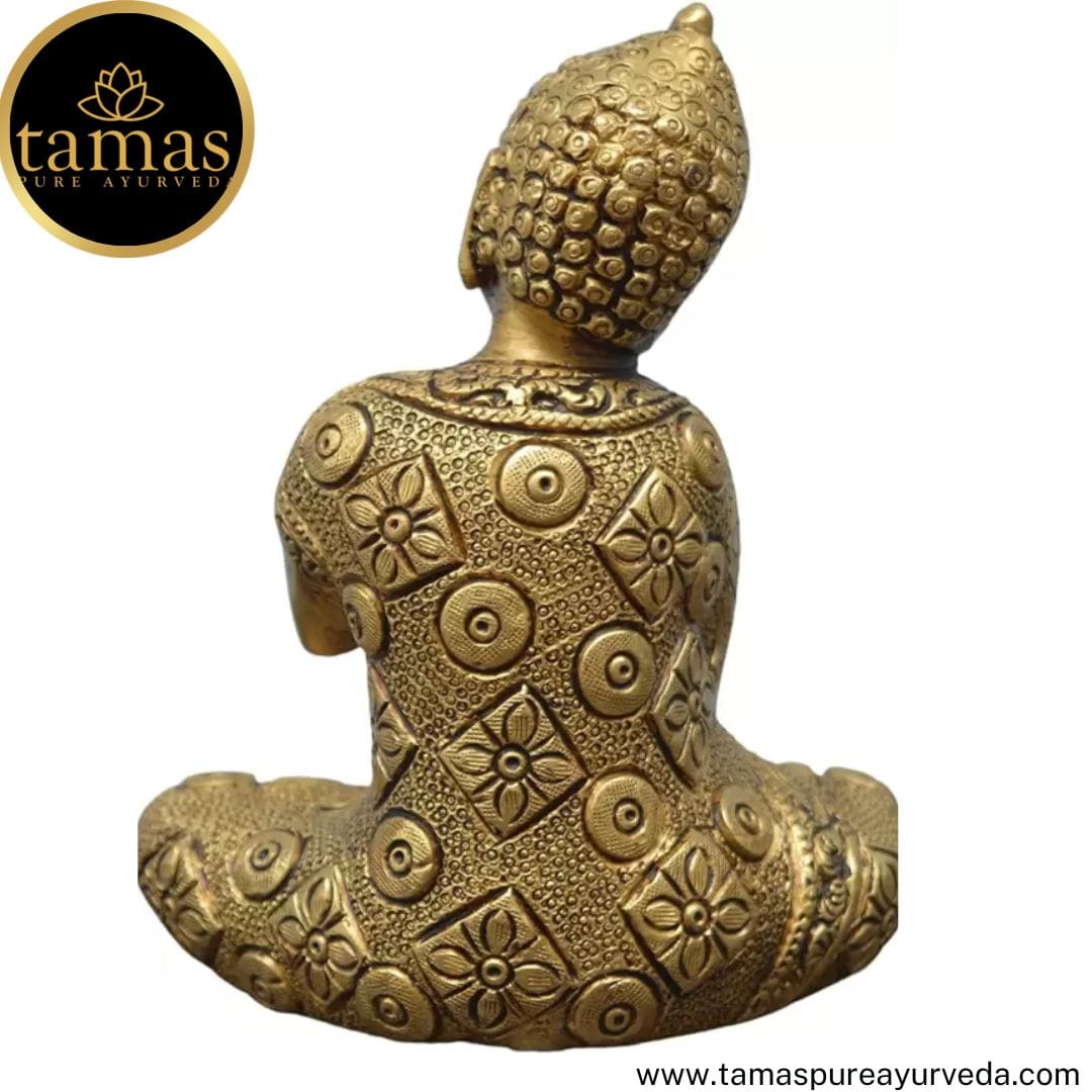 Brass Handcrafted Lord Buddha Resting in Sitting Posture Statue