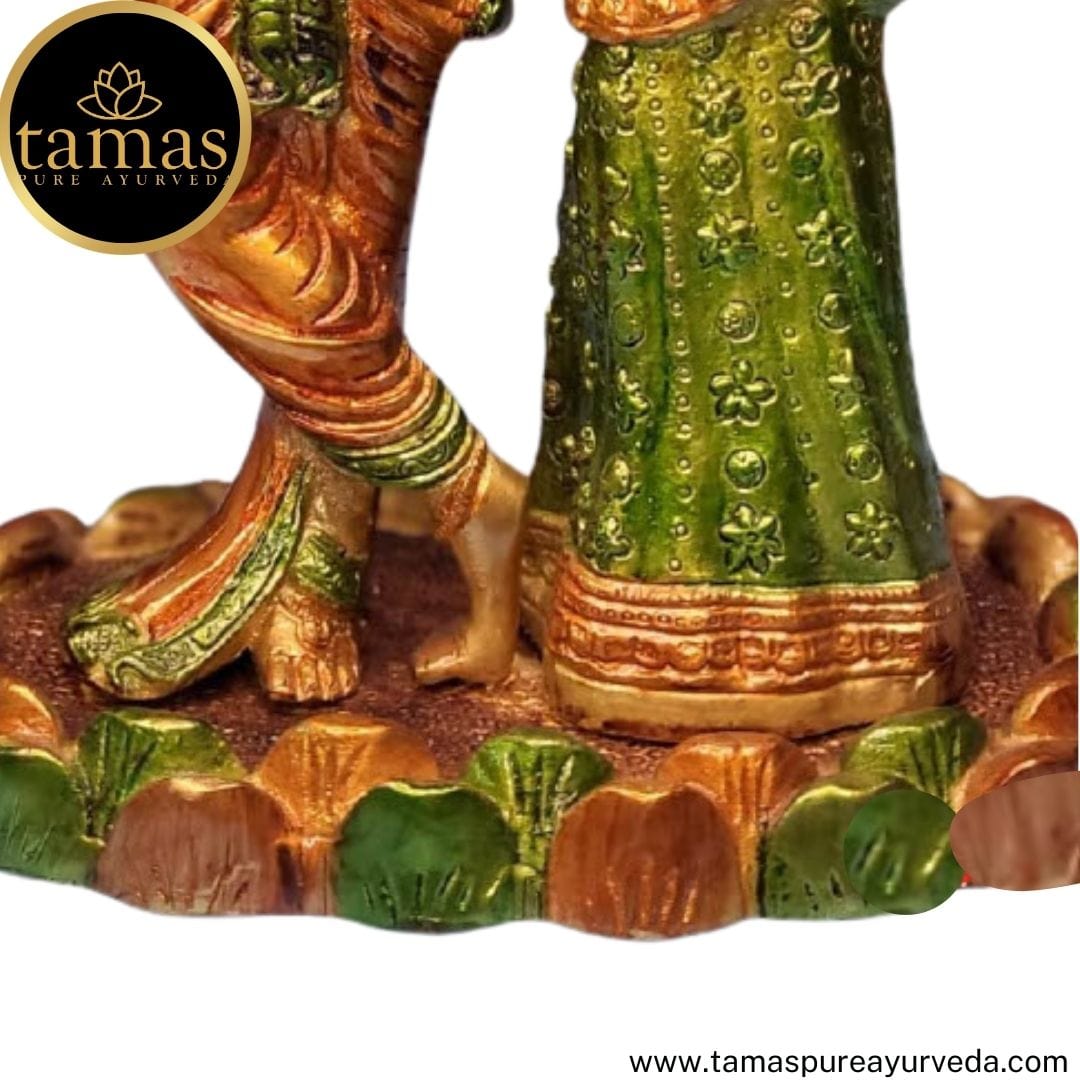 Tamas Brass Handcrafted Radha Krishna Statue / Idol with Antique Finish (7 x 5 x 11 Inches, Brown) (Pack of 1) - Tamas: Luxury Indian Gifts
