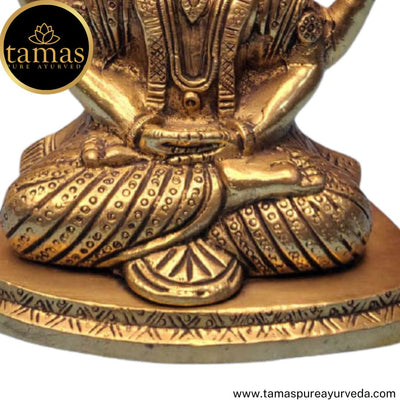 Tamas Brass Handcrafted Lord Badrinath Ji Statue / Idol  with Antique Finish (5 x 3.5 x 5.5 Inches, Golden) (Pack of 1)