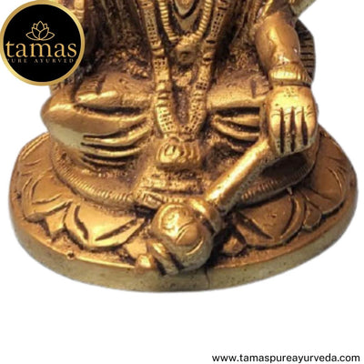 Tamas Brass Handcrafted Lord Vishnu Statue / Idol with Antique Finish (3 x 2 x 5 Inches, Golden) (Pack of 1)