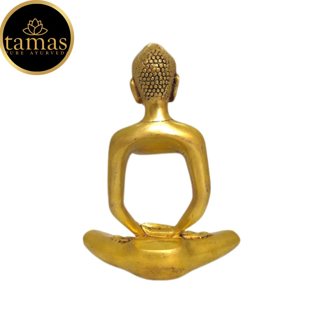 Tamas Brass India Stylized Buddha - Tibetan Buddhist (Golden) Height: 9.5 inches