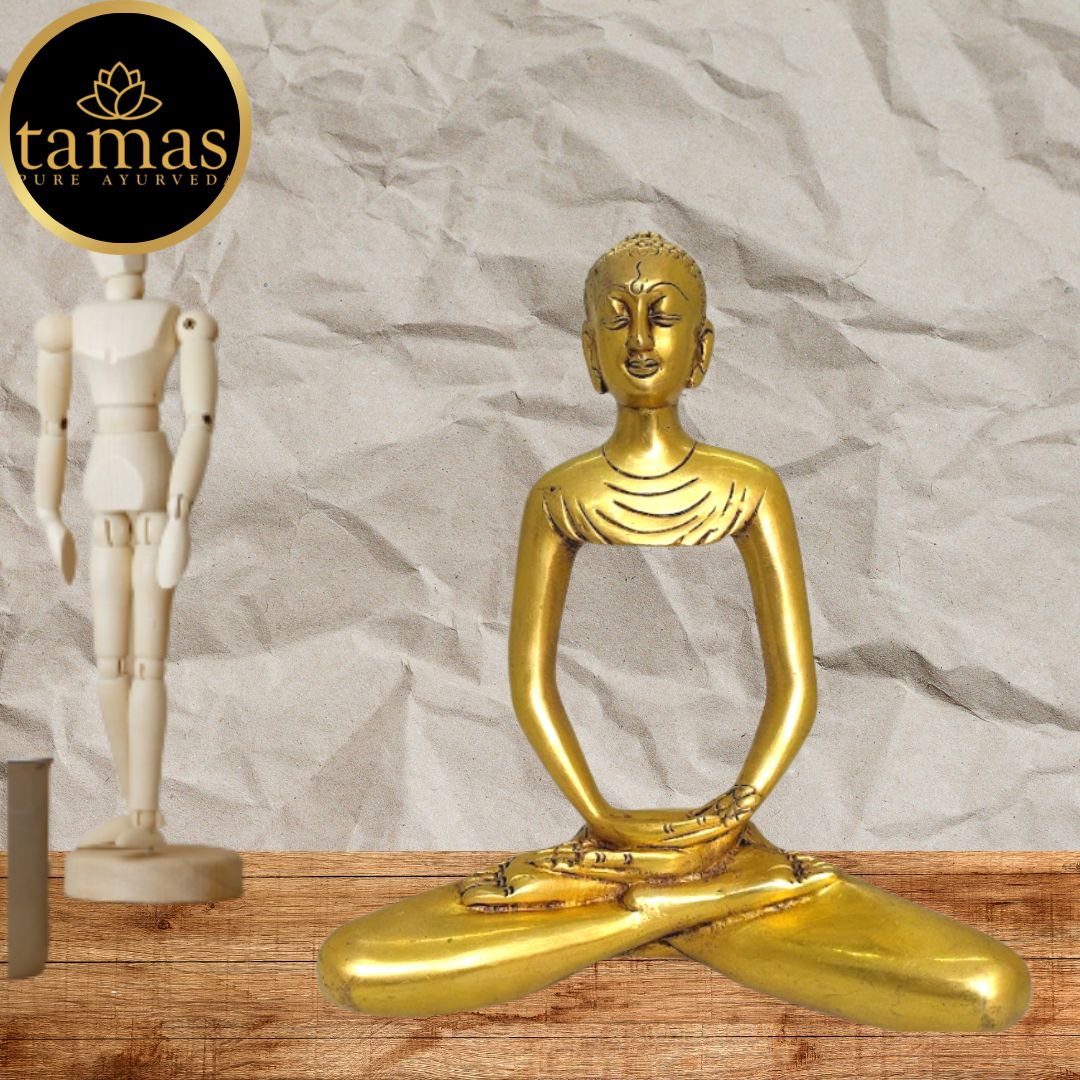 Tamas Brass India Stylized Buddha - Tibetan Buddhist (Golden) Height: 9.5 inches