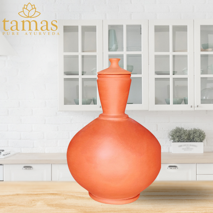 Handmade (Clay/ Terracotta) Surahi With Clay Lid