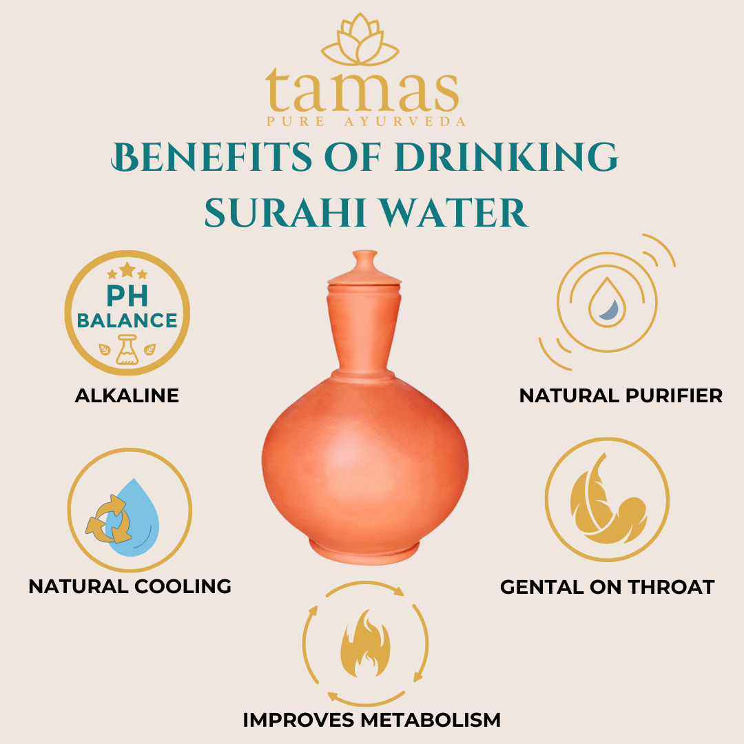 Handmade & Eco-friendly Earthen (Clay/ Terracotta) Surahi With Clay Lid (3l)
