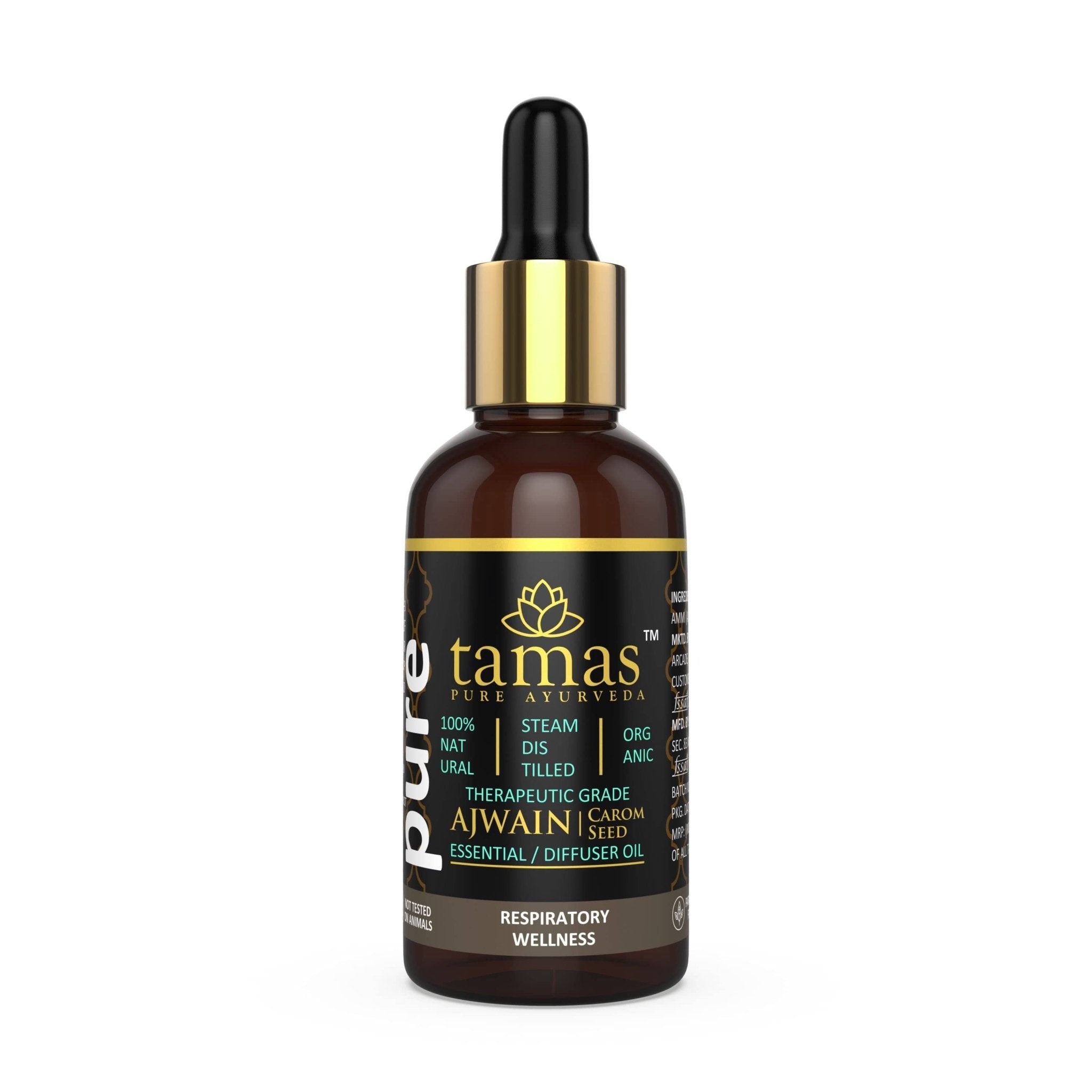 Organic Ajwain Essential Oil (Trachyspermum Ammi): - Therapeutic Grade|USDA|100% Natural (15ml) - Tamas: Luxury Indian Gifts