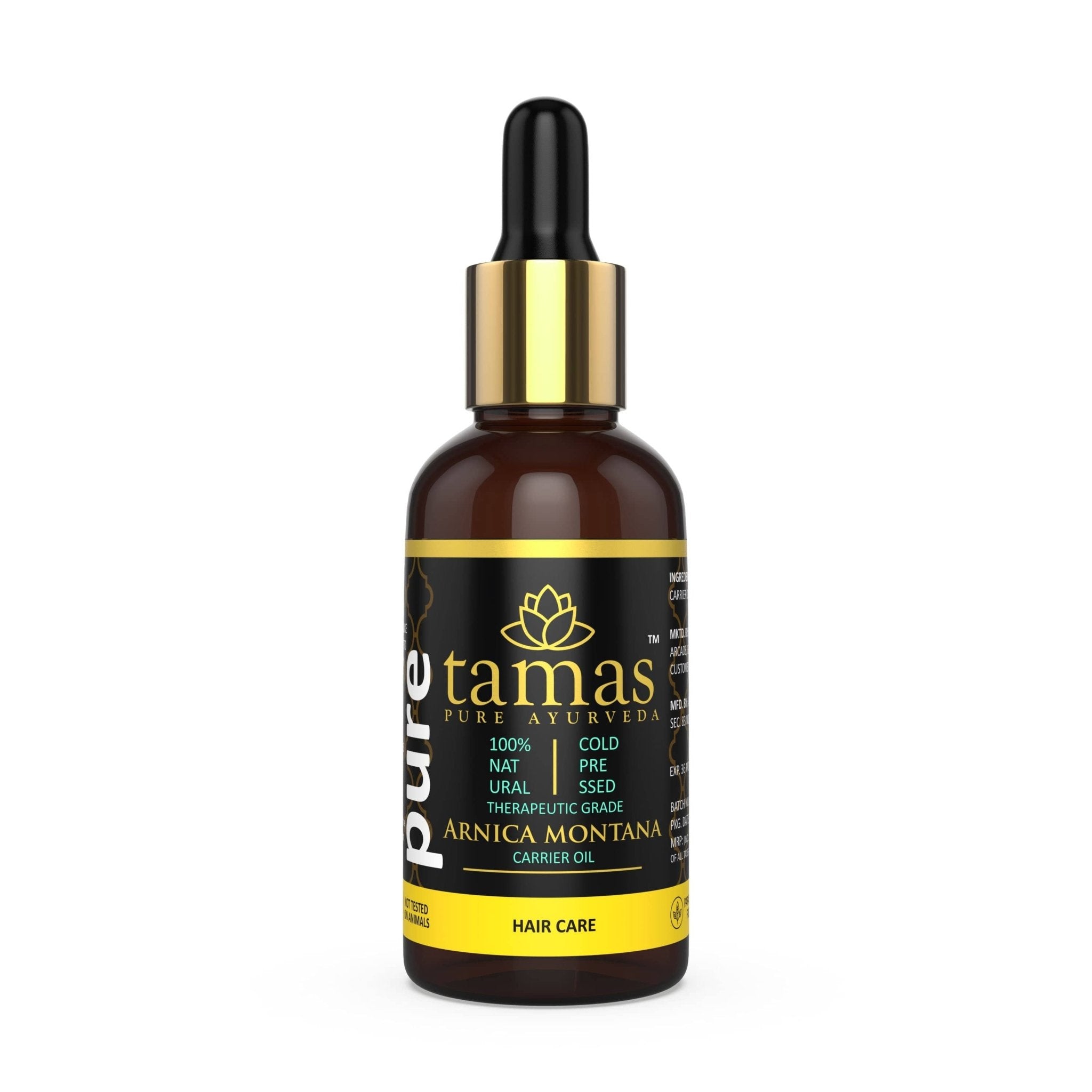 Arnica Hair Oil Cold - Pressed (Arnica Montana): - Therapeutic Grade |100% Natural (30ml) - Tamas: Luxury Indian Gifts