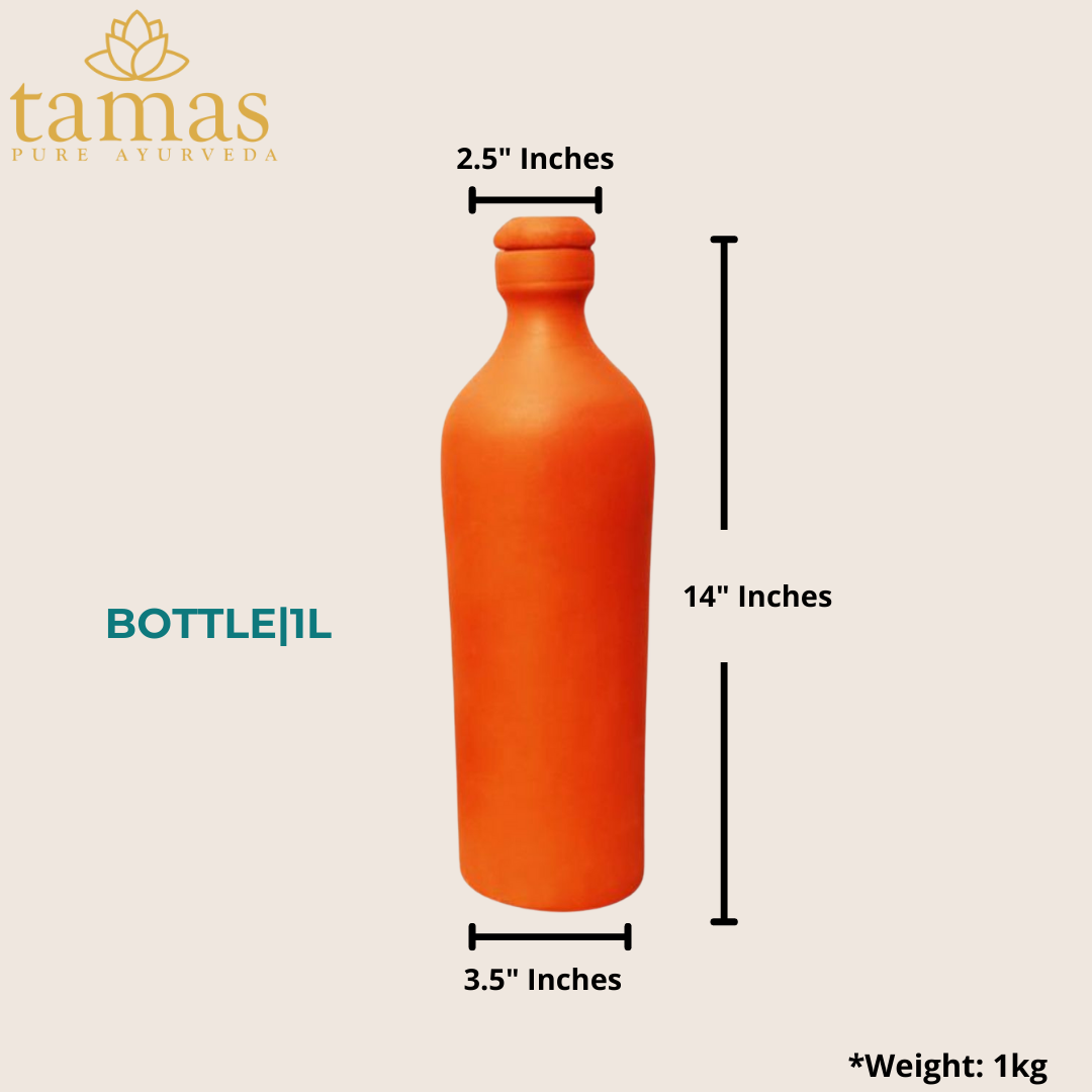 HANDMADE   (CLAY/ TERRACOTTA ) WATER BOTTLE