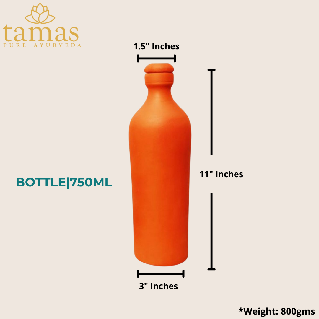 HANDMADE   (CLAY/ TERRACOTTA ) WATER BOTTLE