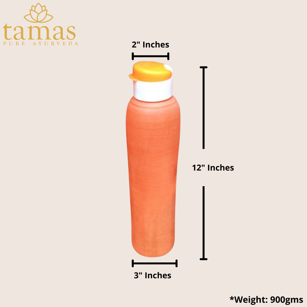 Handmade & Eco-Friendly Earthen (Clay/ Terracotta) Carry Water Bottle with Sipper Cap