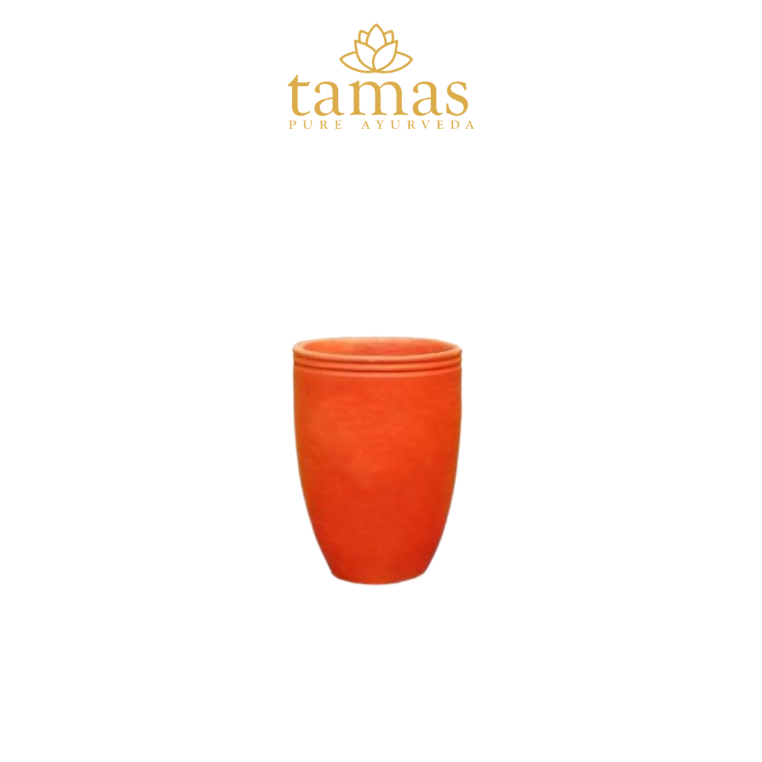 HANDMADE & ECO-FRIENDLY EARTHEN (CLAY/ TERRACOTTA) 6 GLASS SET (300ML)