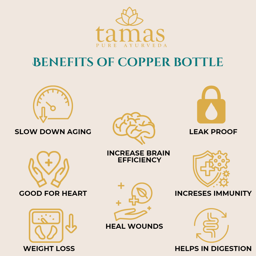 TAMAS HAMMERED ANTIQUE OREO WATER BOTTLE COPPER | 1000ML