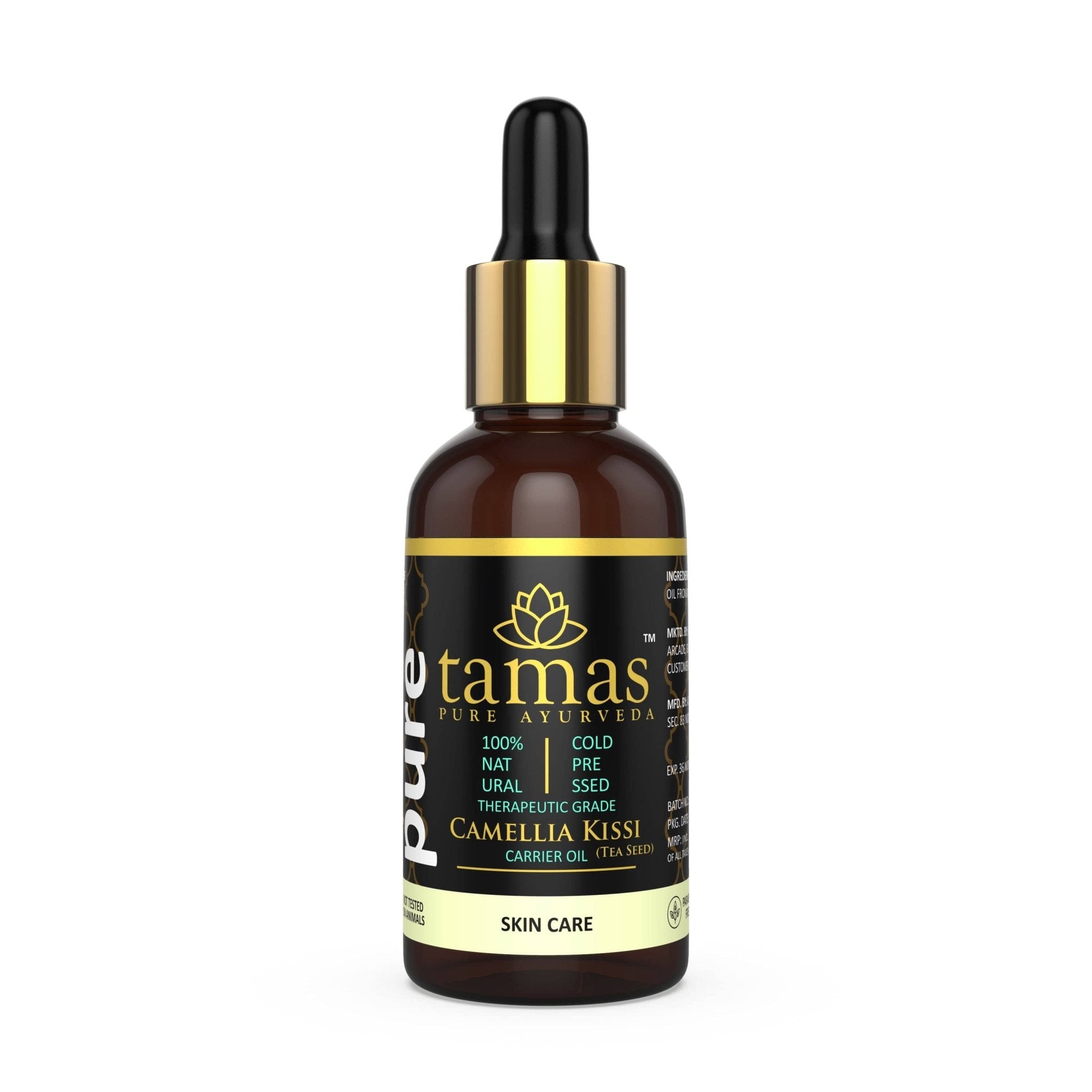 Camellia Cold - Pressed Oil (Camellia Kissi): - Therapeutic Grade |100% Natural (30ml) - Tamas: Luxury Indian Gifts