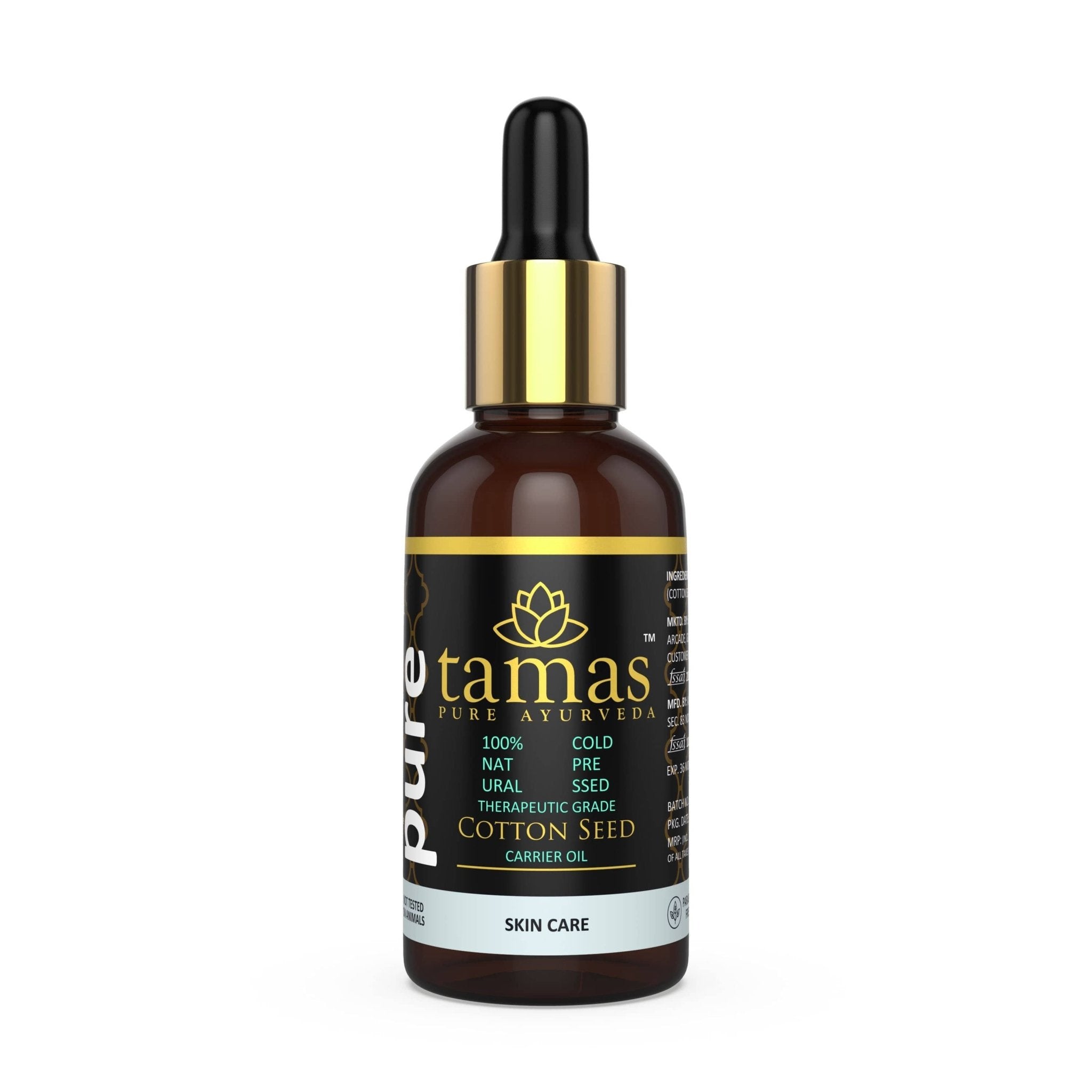 Cotton Seed Cold - Pressed Oil (Gossypium Spp): - Therapeutic Grade |100% Natural (30ml) - Tamas: Luxury Indian Gifts