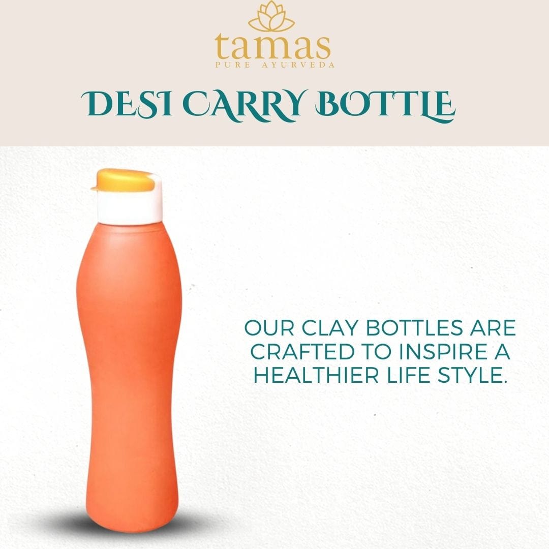 Handmade  (Clay/ Terracotta) Desi Water Bottle with Sipper Cap