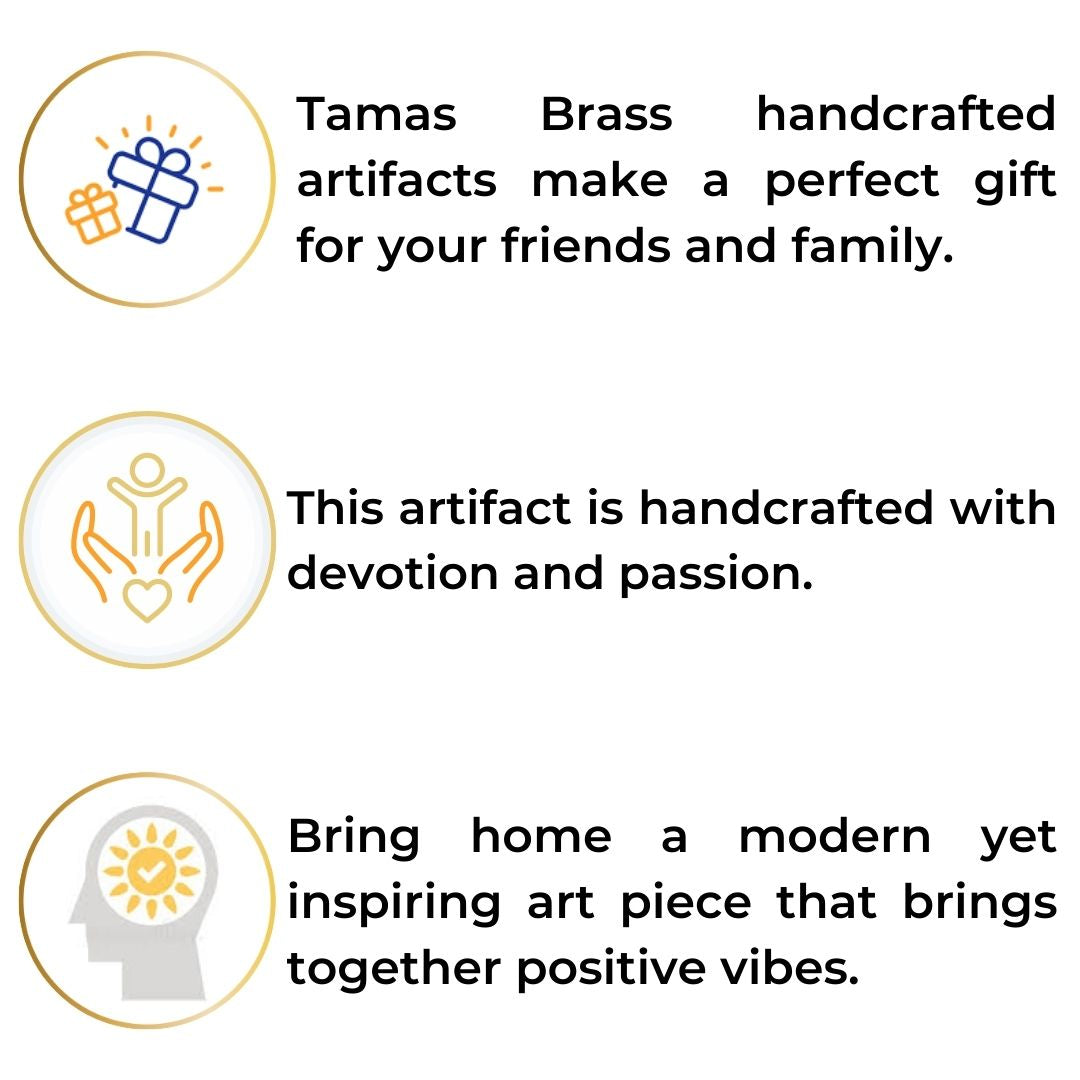 Tamas Brass Handcrafted Flower Design Diya with Antique Finish (5.5 x 3 x 2.5 Inches, Golden) (Pack of 1)