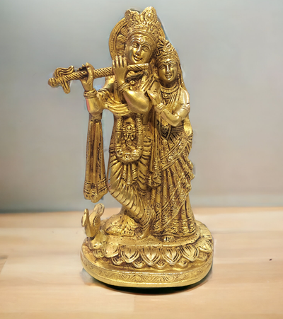 Tamas Brass Radha Krishna / Radha Shyam Statue With Free Premium Gift Box