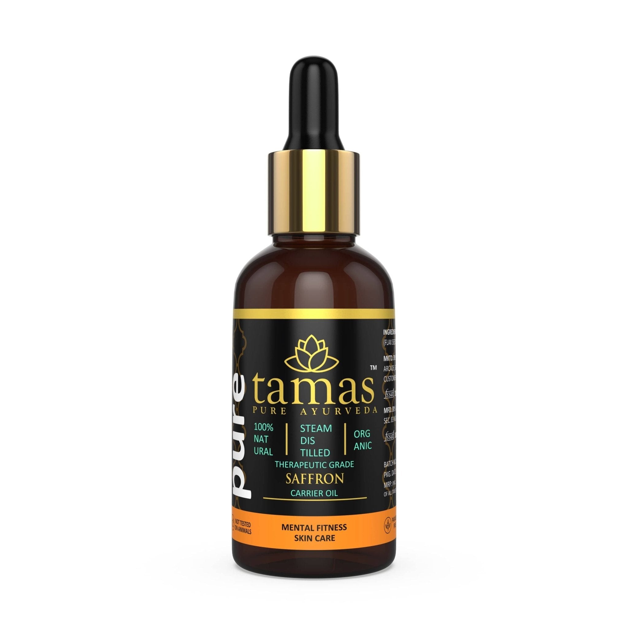 Organic Saffron Essential Oil (Crocus Sativus): - Therapeutic Grade|USDA|100% Natural (15ml) - Tamas: Luxury Indian Gifts