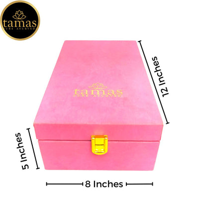 Tamas Brass Handcrafted Lord Krishna Murti Playing Flute Statue / Idol with Antique Finish (3 x 2 x 9.5 Inches, Golden) (Pack of 1) Free Premium Gift Box