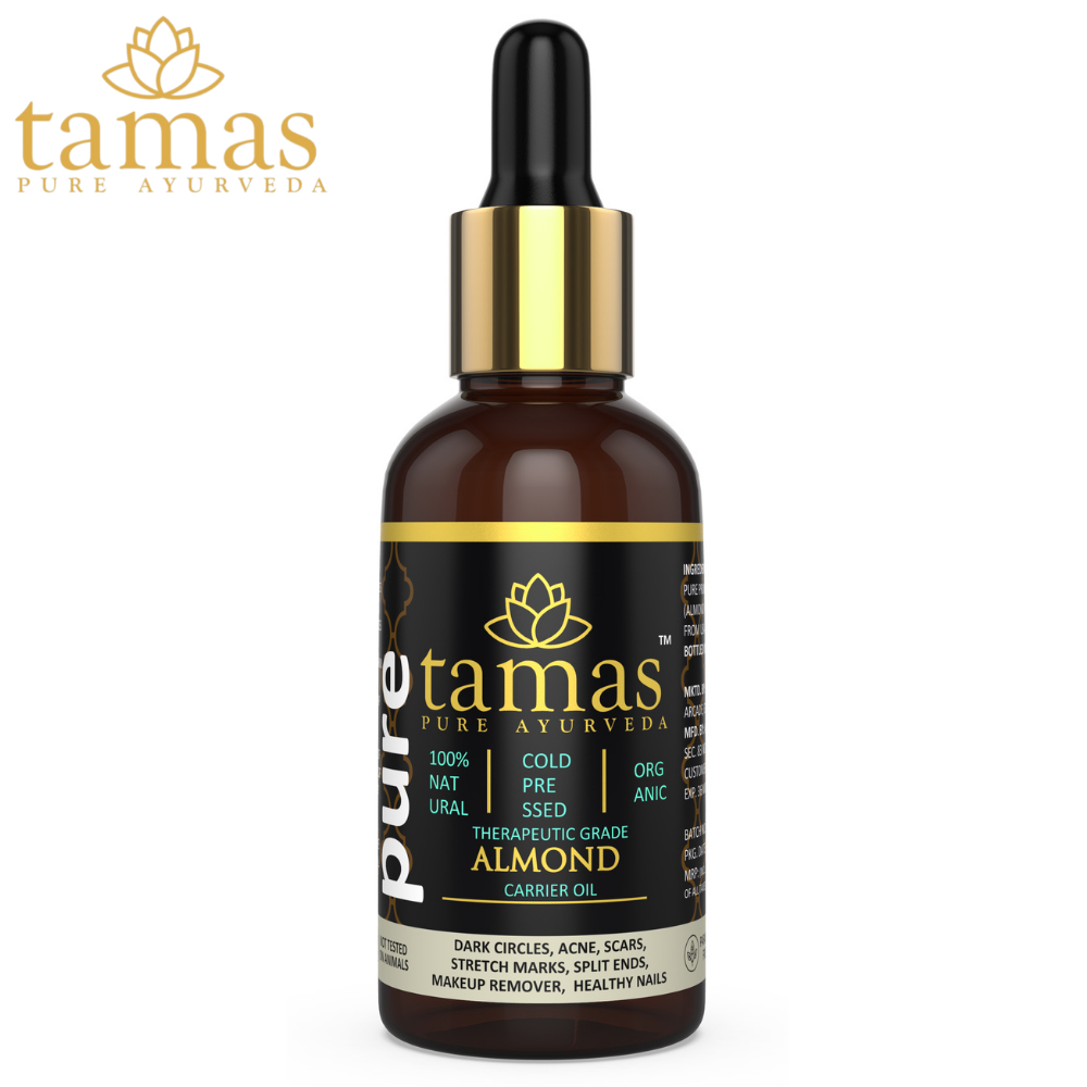 Organic Almond Cold-Pressed Oil (Prunus Dulcis):- Therapeutic Grade|USDA|100% Natural (30ml), from USA