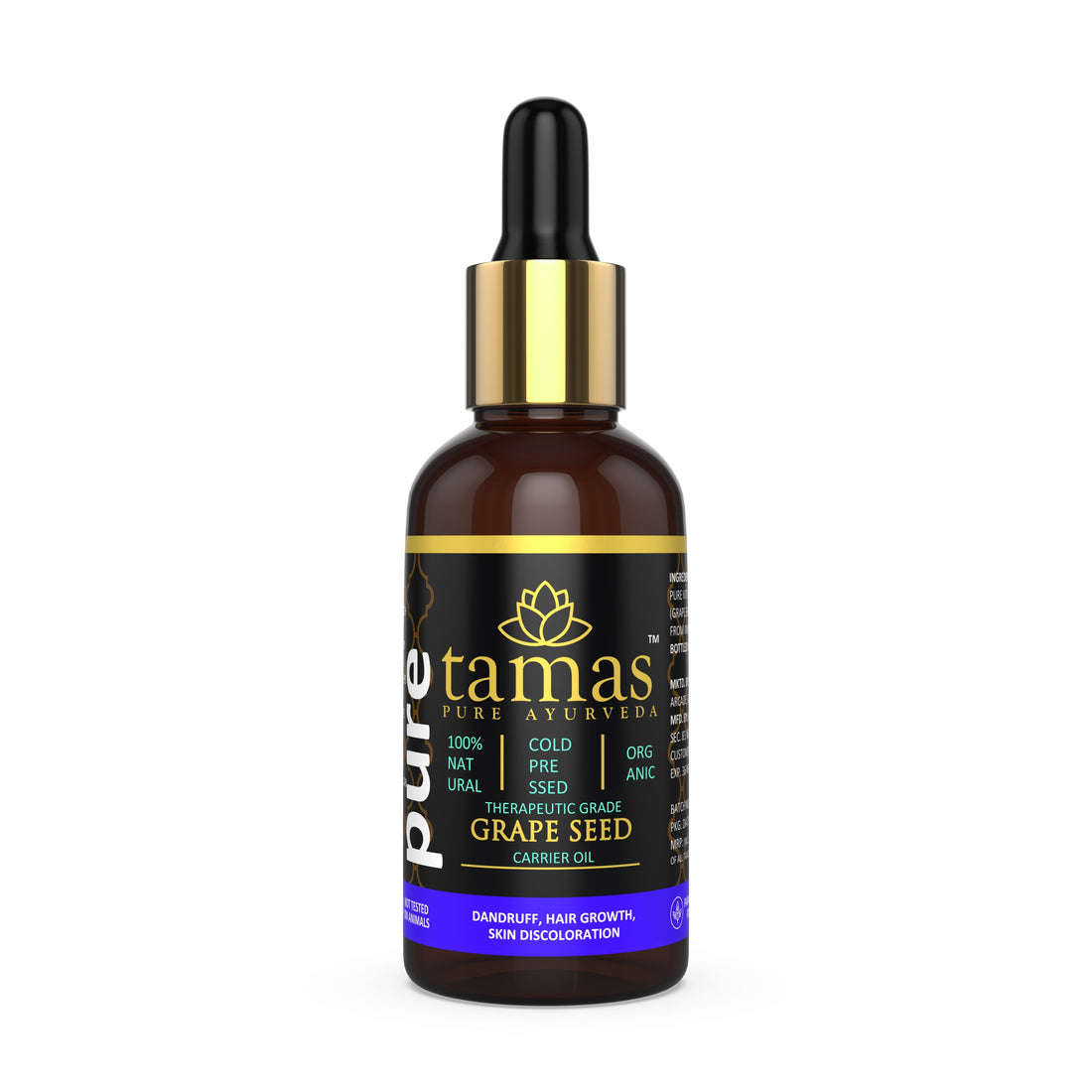 Organic Grape Seed Cold-Pressed Oil (Vitis Vinifera):- Therapeutic Grade|USDA|100% Natural (30ml)