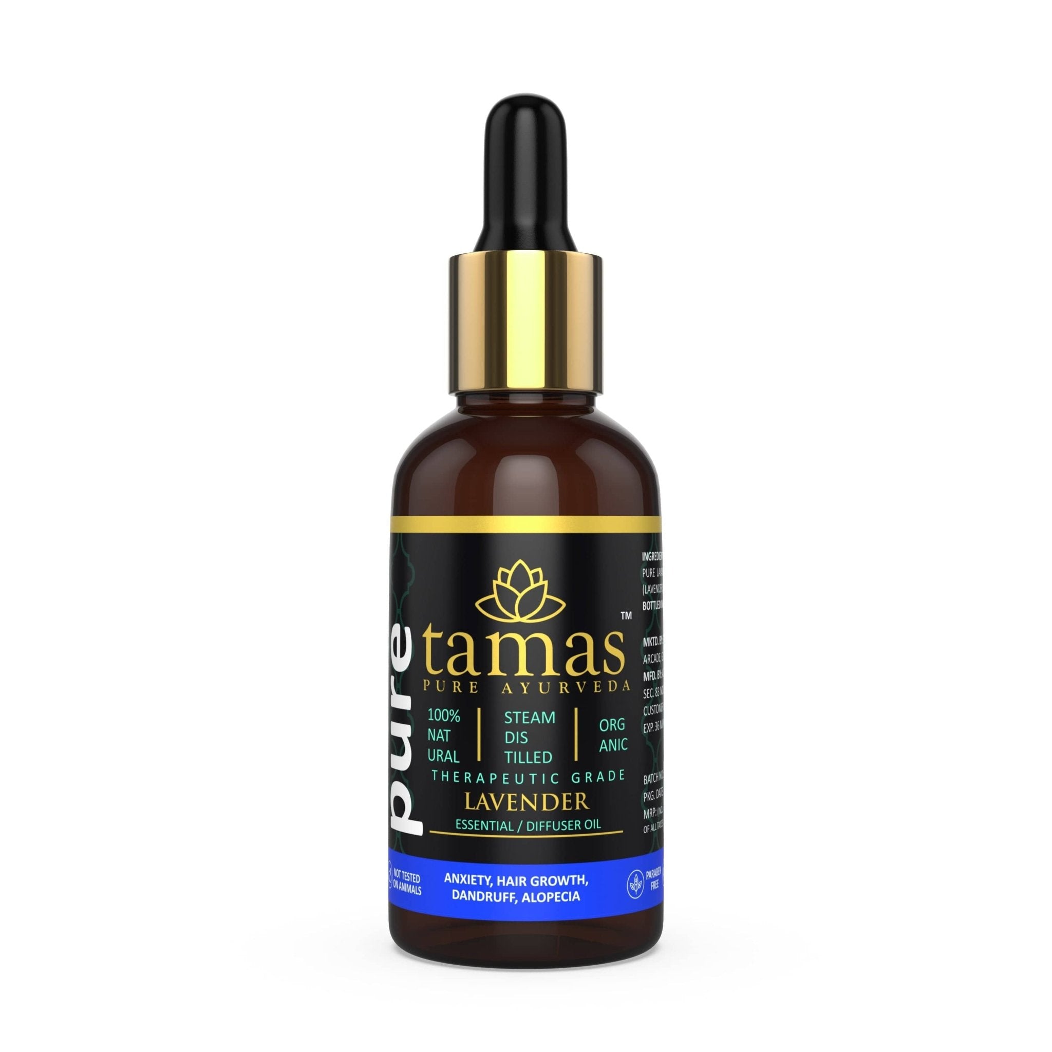 Tamas Organic Lavender Essential Oil (Lavandula Angustifolia) – USDA Certified, Therapeutic Grade, 100% Natural (15ml / 30ml) - Tamas: Luxury Indian Gifts