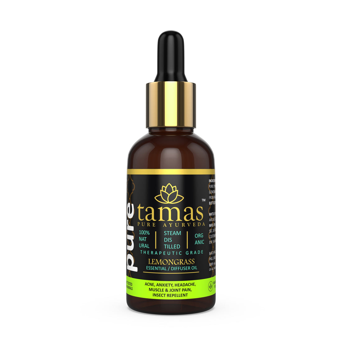 Organic Lemongrass Essential Oil (Cymbopogon)