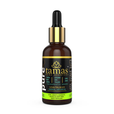 Organic Lemongrass Essential Oil (Cymbopogon):- Therapeutic Grade|USDA|100% Natural (15ml) (30ml)