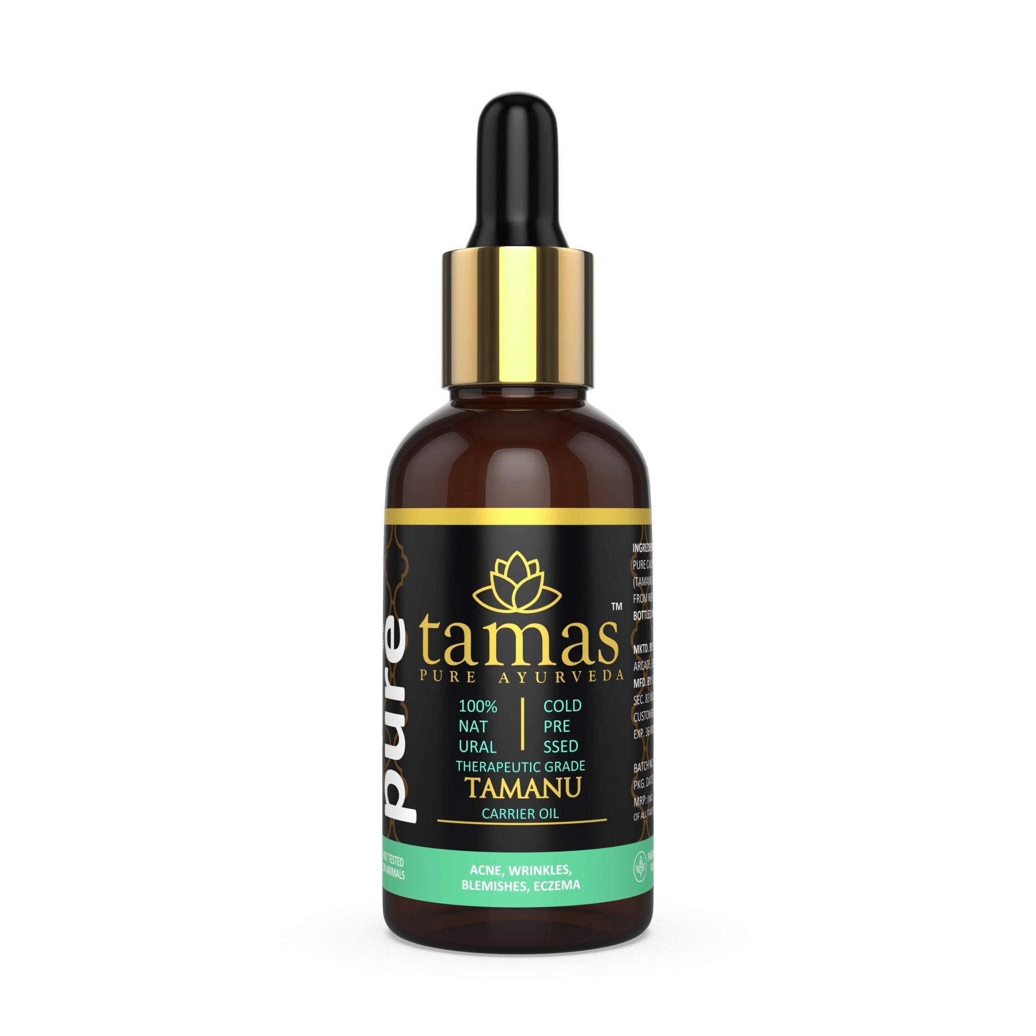 Organic Cold Pressed Tamanu Oill (Calophyllum Inophyllum): - Therapeutic Grade|100% Natural (30ml), from Nepal - Tamas: Luxury Indian Gifts